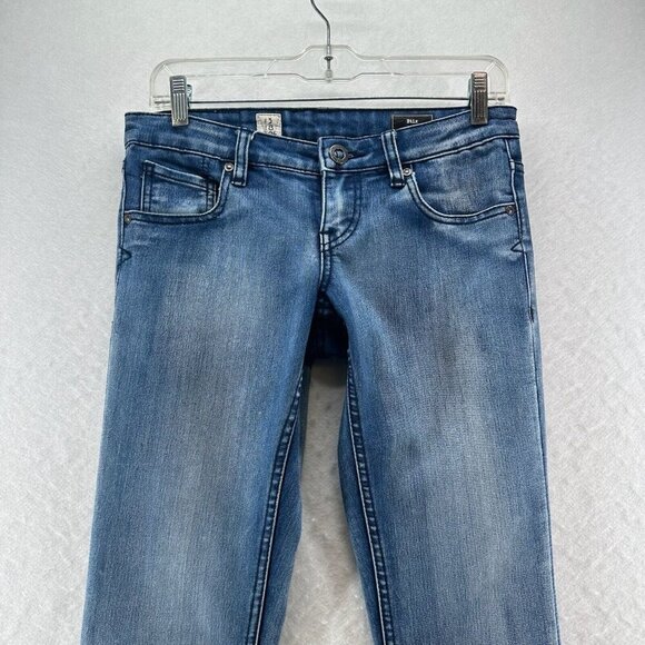 Volcom Jeans Womens Size 3/26 Stix Skinny Low Rise Light Washed Denim Blue - Picture 3 of 12
